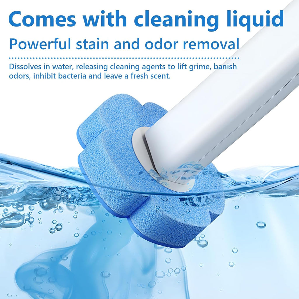 Skiennix Disposable Toilet Bowl Cleaner Wand Set - 2 Pack with 48 Refills & Extended Handle for Easy Cleaning