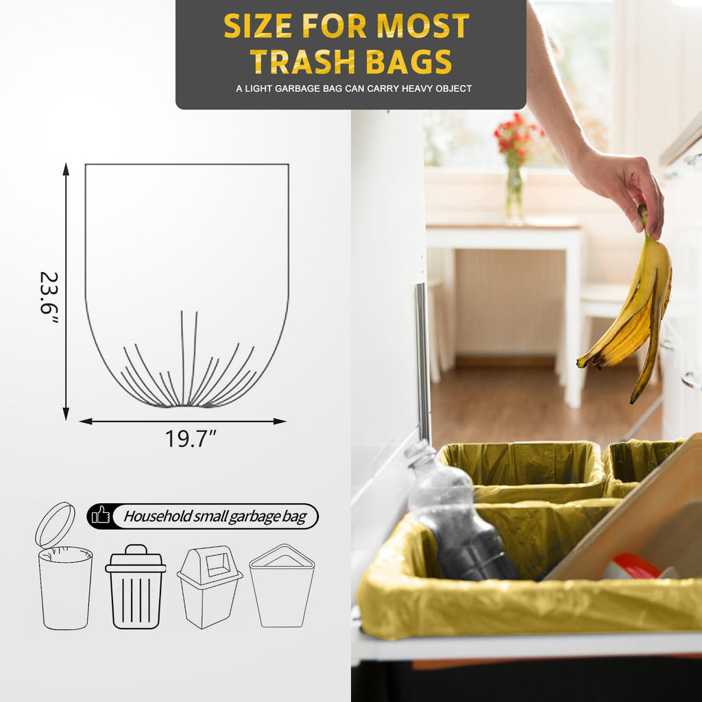 4-6 Gallon Gold Small Trash Bags 4 Gallon up to 6 Gallon Strong Garbage Bags Strong Disposable, Unscented Leak-proof Trash Bags for Cars Boat Office Bathroom Bedroom Kitchen Waste Basket Liner