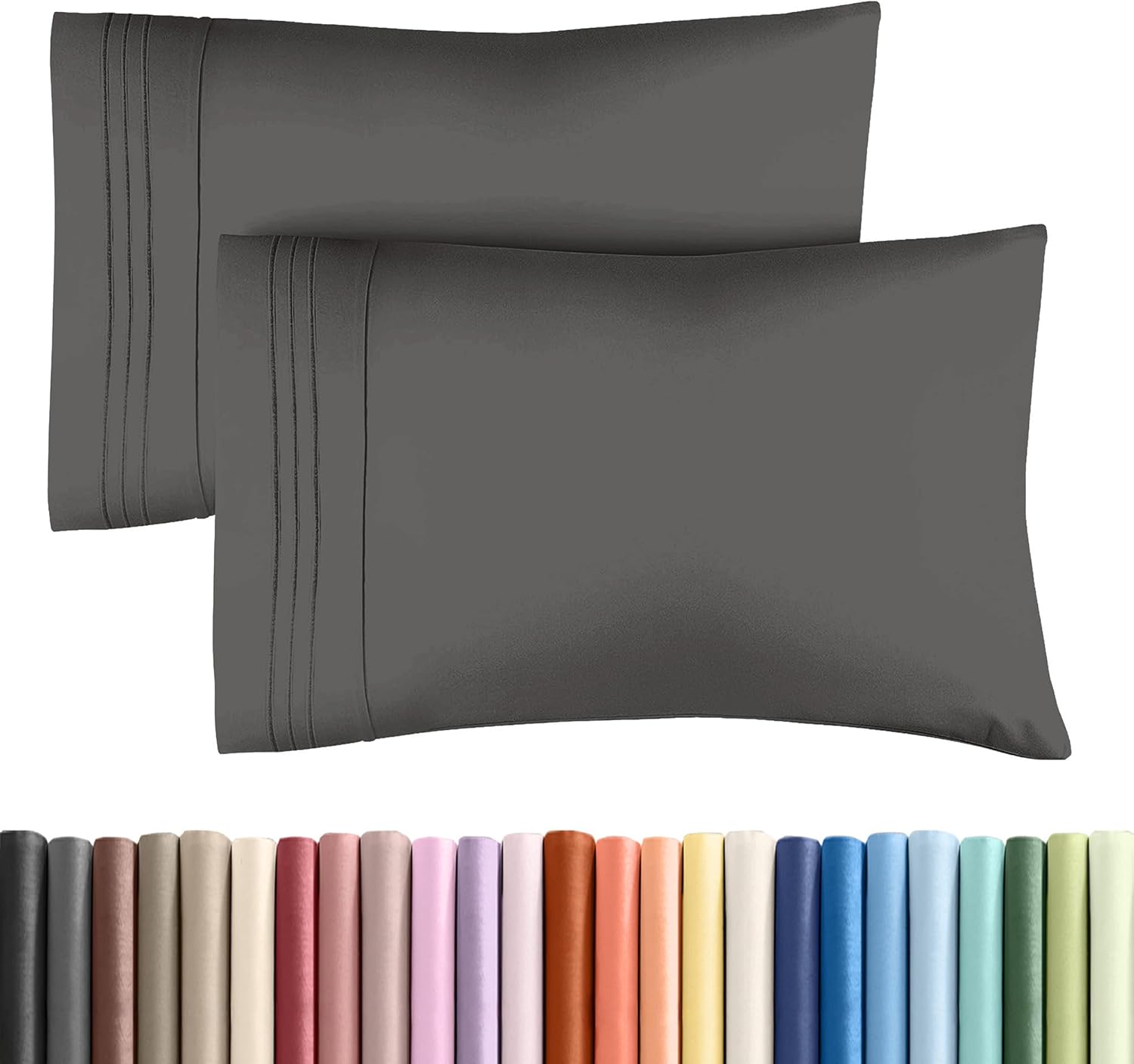 Queen Pillow Cases by [Brand Name] - Ultra Soft Hotel Quality Covers | Wrinkle-Free, Stain Resistant - 2 Piece Set in Charcoal