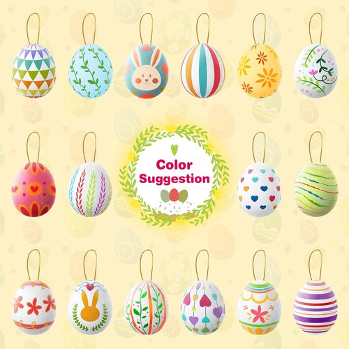 Flocking Eggs Painting Kit by Easter | 28 Paintable White Eggs with Doodle Kit for DIY Decor