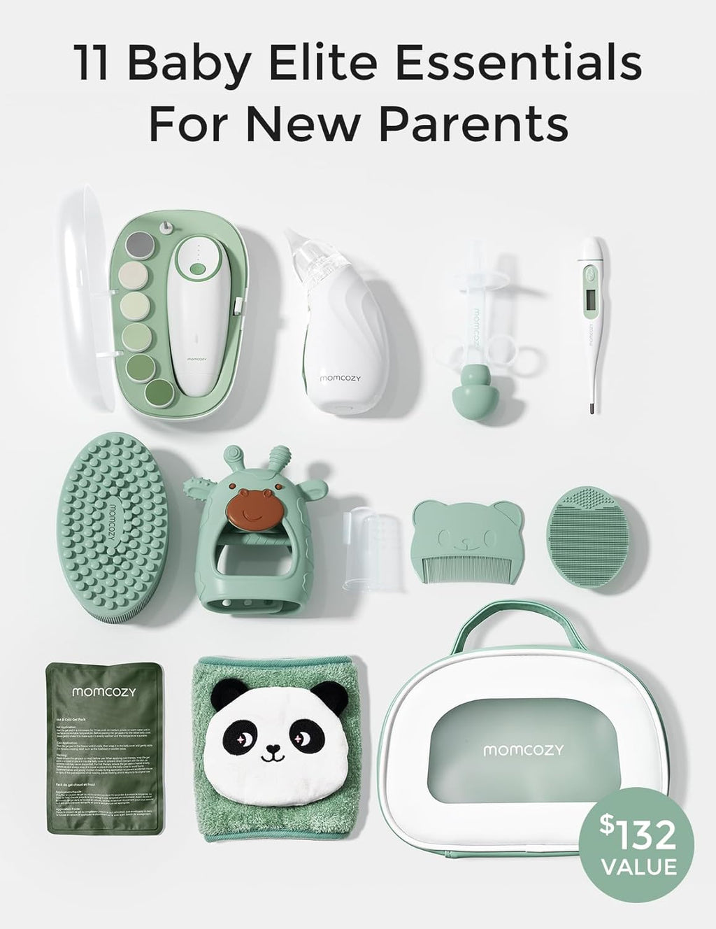 Momcozy Elite Baby Kit - Essential Grooming & Health Care Set | Electric Nail File, Nasal Aspirator, Thermometer & More