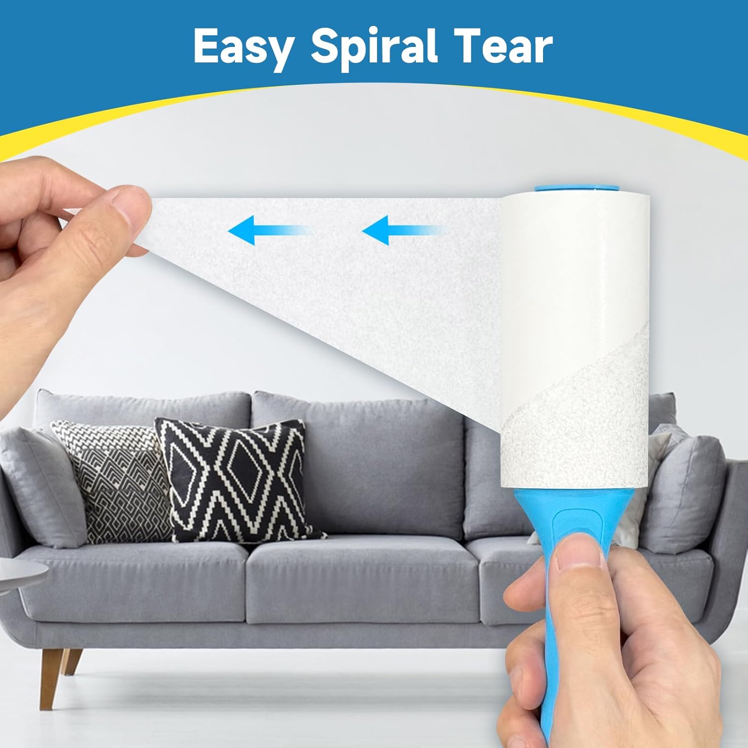 Swihauk Lint Rollers - 600 Sheets Extra Sticky Pet Hair Remover with Ergonomic Handle | Ideal for Clothes, Furniture & Car Seats