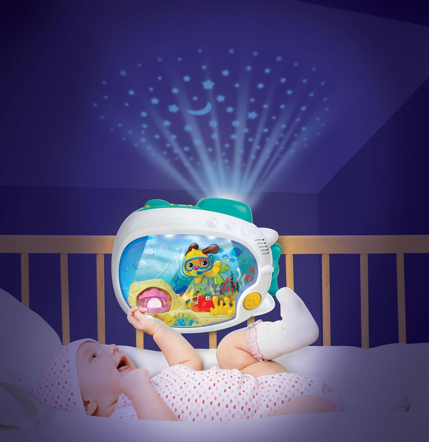 Winfun 3-in-1 Soothing Seas Nightlight - Musical Projector with Soft Glow & Calming Lullabies for Babies