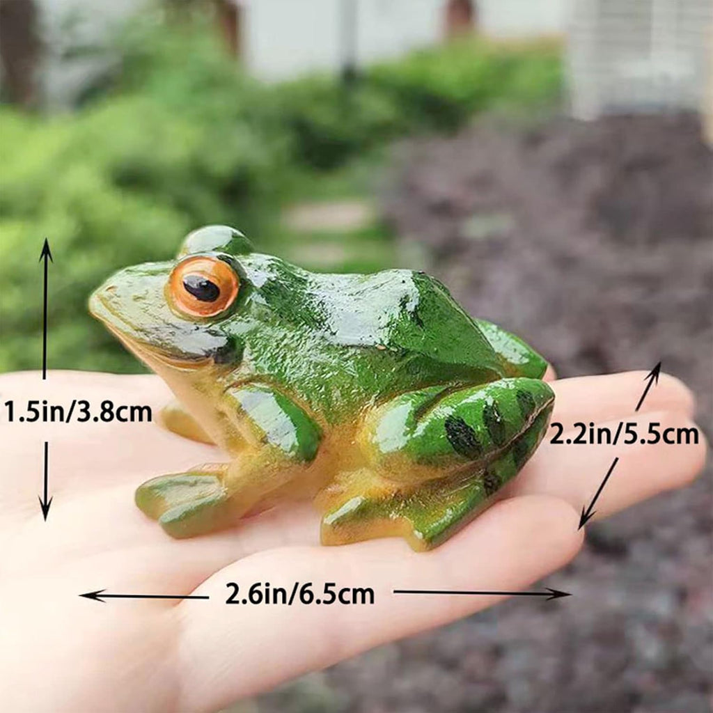 Skiennix Frog Statues - Miniature Resin Sculptures for Garden & Indoor Decor | 2 Pcs Set