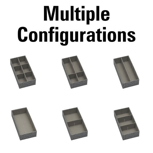 Household Essentials 3 Piece Drawer Organizers Starter Set, Customizable Inserts, Large Tray and 2 Small Trays, Graphite