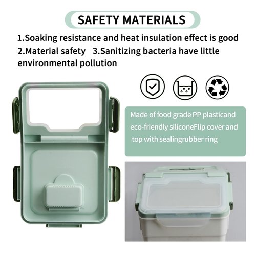 AnRui Airtight Flour Storage Container 25lb, Plastic Grain Storage Bucket, Rice Cereal Dispenser Organizer Box with Lid, Cat Dog Food Storage Bin with Measuring Cup, Scoop, Wheels, 2Pcs Green