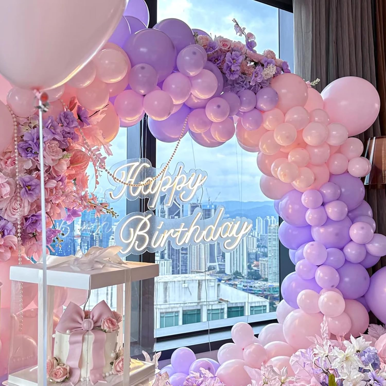 Voircoloria 105pcs Pink Balloons - 12 Inch Latex Party Balloons for Birthday, Baby Shower & Weddings