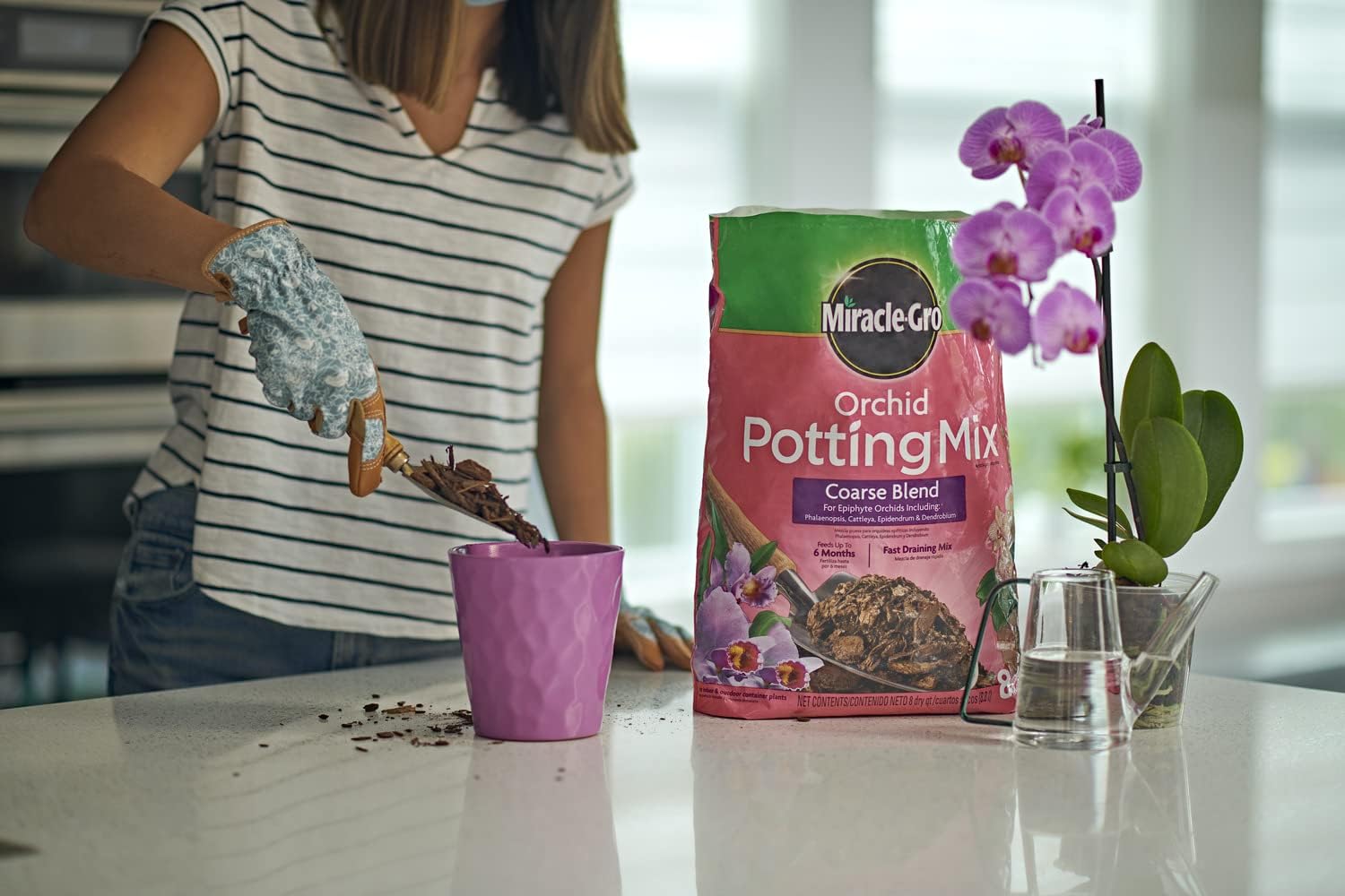 Miracle-Gro Orchid Potting Mix - Coarse Blend for Healthy Growth | 8qt, 2-Pack