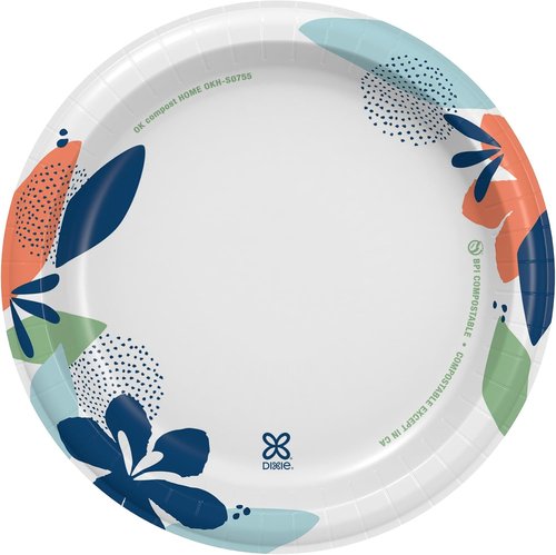Dixie Medium Paper Plates - 8.5 Inch, 90 Count | Microwave-Safe, Soak-Proof & Cut Resistant
