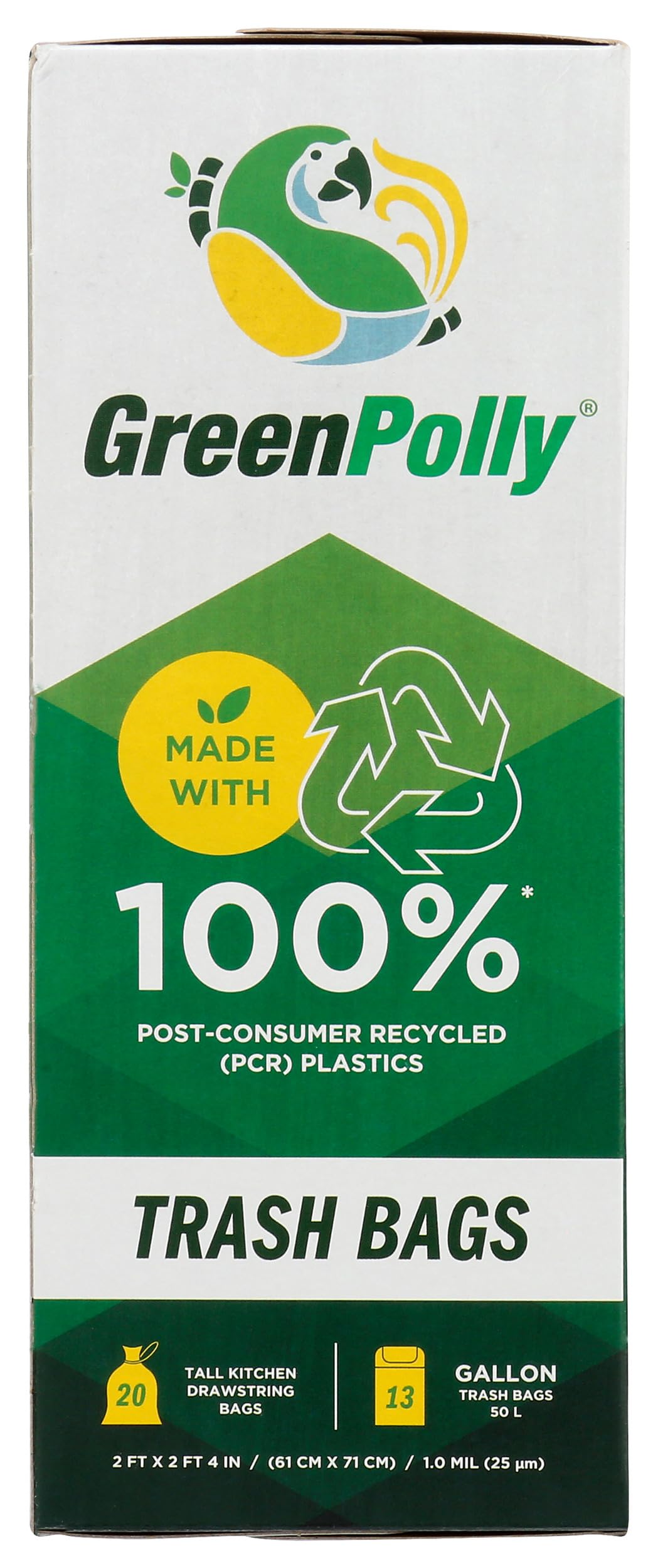 GreenPolly, Tall Kitchen Trash Bags, 20 Count
