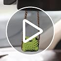 Cute Crochet Frog Car Decor | Hand-Made Rear View Mirror Charm
