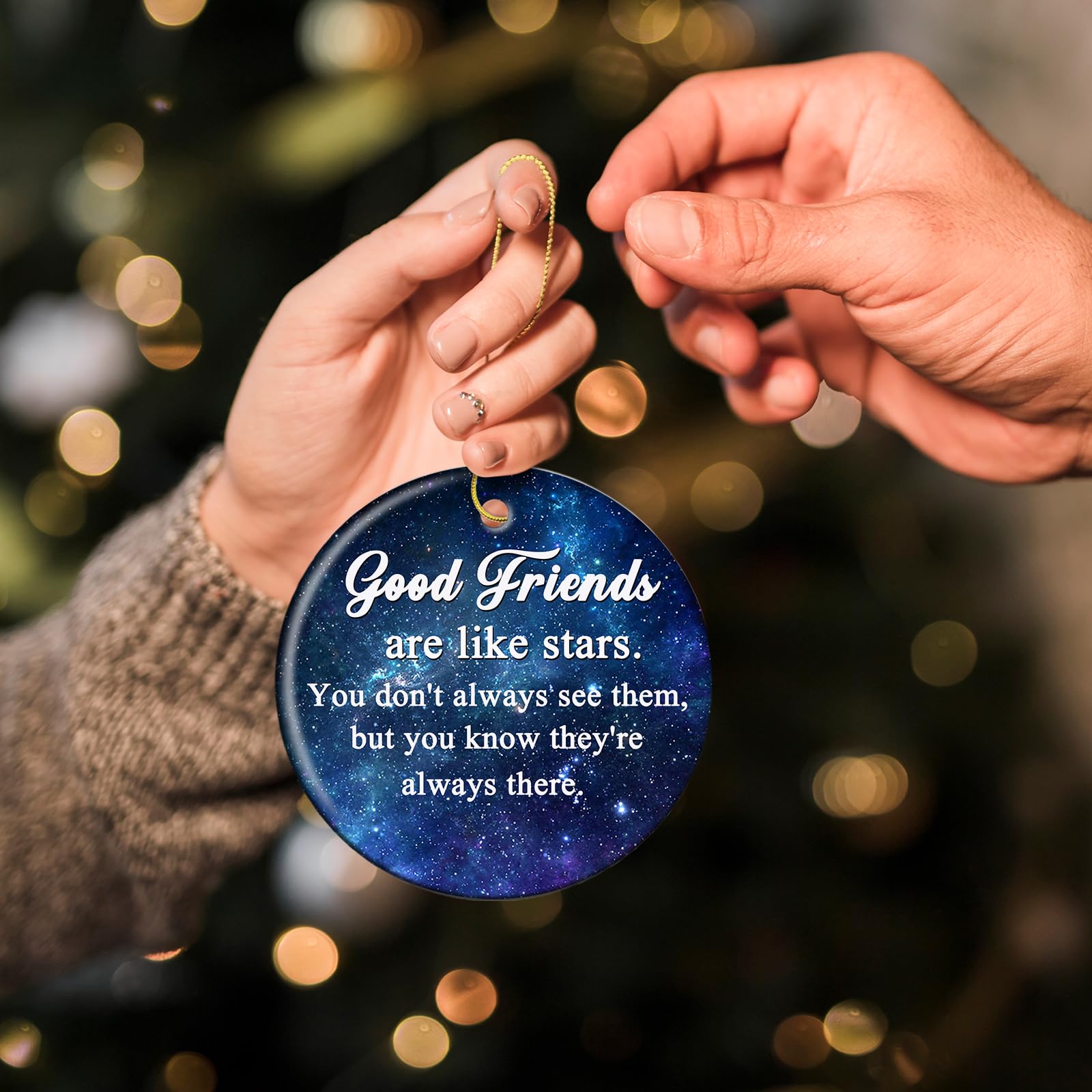 Good Friend Christmas Ornaments Friends Bestie Ornaments 3" Friendship Xmas Tree Ornaments Decorations Gifts for Women Men Friends