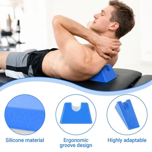 Mobilization Wedge, Liberator Wedge, Non Slip Silicone Rehabilitation Tool for Spine and Extremity Mobilization, Sturdy Support for Spinal Pain Relief(Blue)