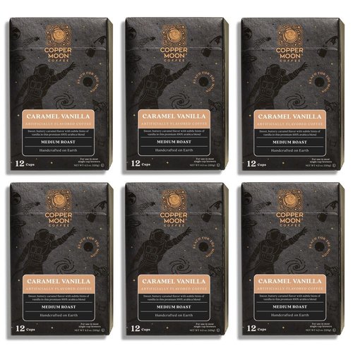 Copper Moon Coffee Pods - Caramel Vanilla Blend for Keurig K-Cup Brewers | Medium Roast, 72 Count