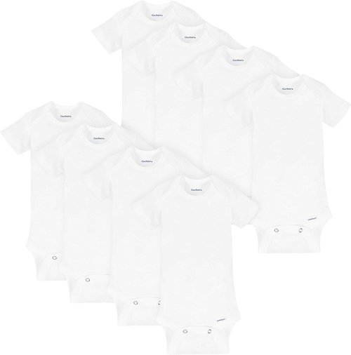Gerber Baby Girls' Short Sleeve Onesies Bodysuits - 8-Pack, Soft Cotton, Cute Designs