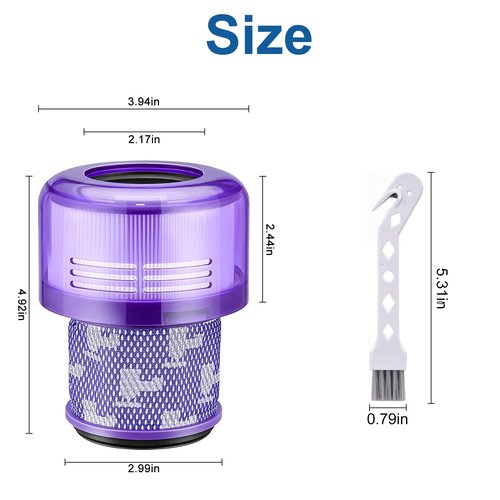 Vacuum Filter Replacement Parts Compatible with Dyson V11 Torque Drive V11 Animal V11 Complete V11 Extra V15 Detect V15s Detect Submarine Vacuums, Compare to Part 970013-02