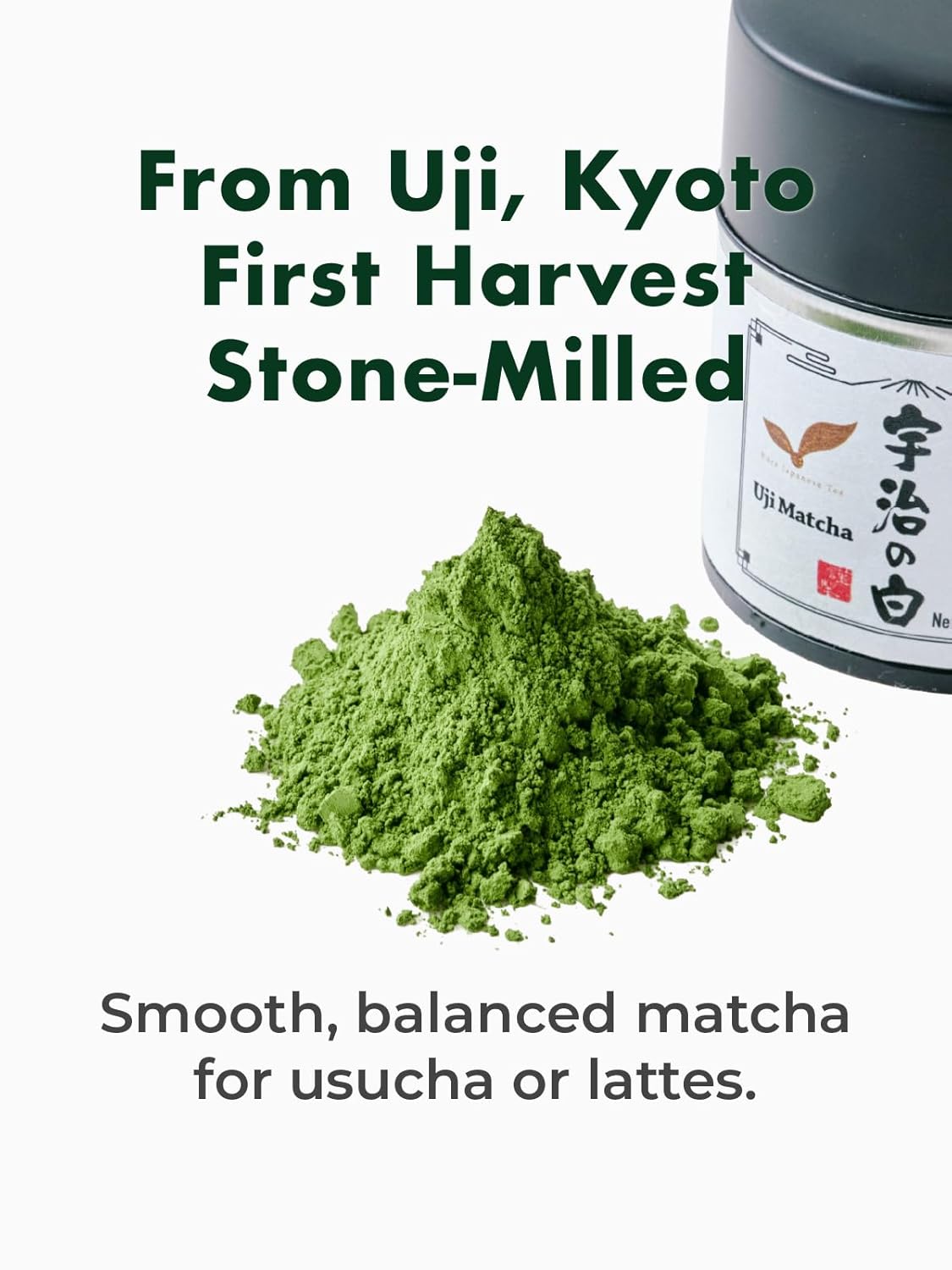 TAGASHIRA CHAHO Uji Matcha Green Tea Powder - Authentic Ceremonial Grade, First Harvest, 30g/1.06oz | 100% Japan