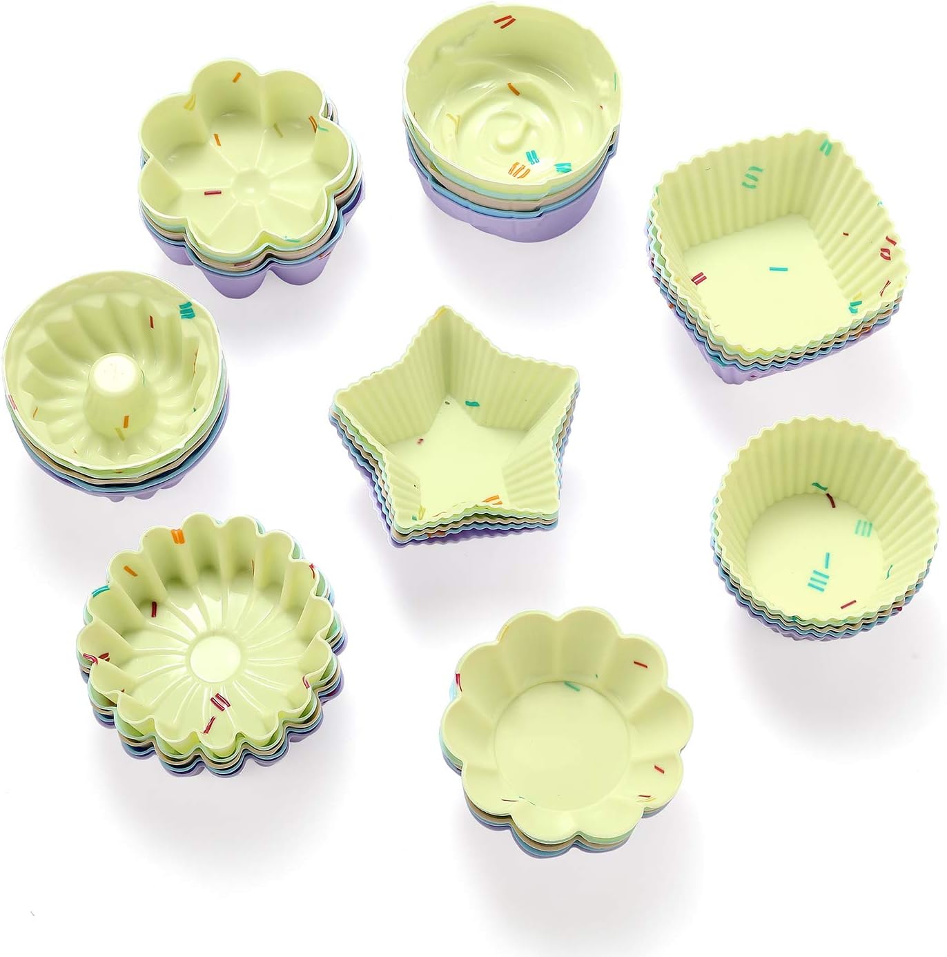 Skiennix 46PCS Silicone Bakeware Set - Versatile Molds for Cakes, Muffins, and Cupcakes | Durable & Easy to Clean