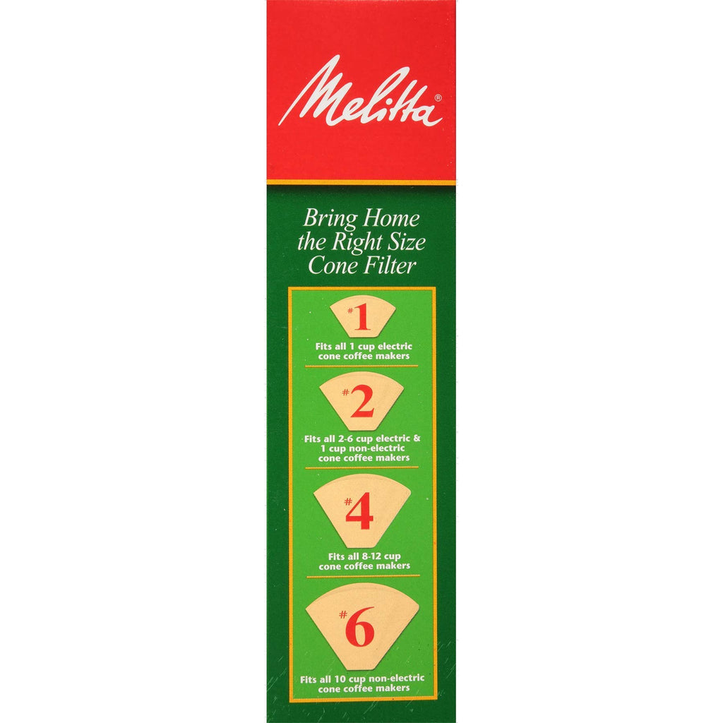 Melitta #4 Coffee Filters, Natural Brown, 2 Pack of 100 Filters.
