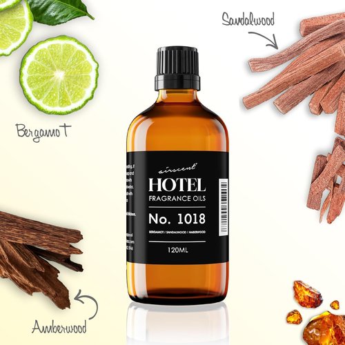 AirScent Hotel Diffuser Oil No. 1018 - Bergamot Sandalwood Amberwood | Premium Fragrance Oil for Ultrasonic Diffusers - 10 ml Glass Bottle