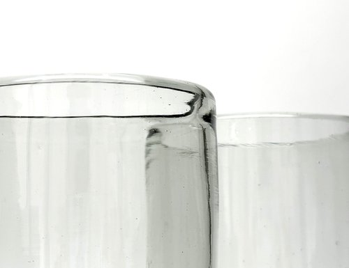 Handmade con Amor - 18 oz Hand Blown Mexican Drinking Glasses - Set of 6 tumblers, 18 fl oz each, Clear