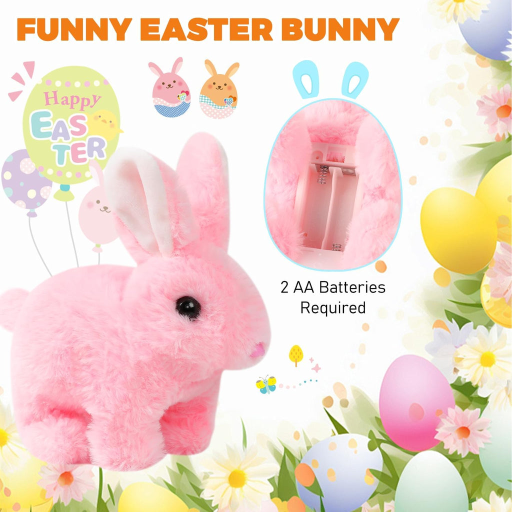 Vizela Realistic Rabbit Toy - Interactive Plush Bunny With Lifelike Movements | 7'' Brown Easter Gift