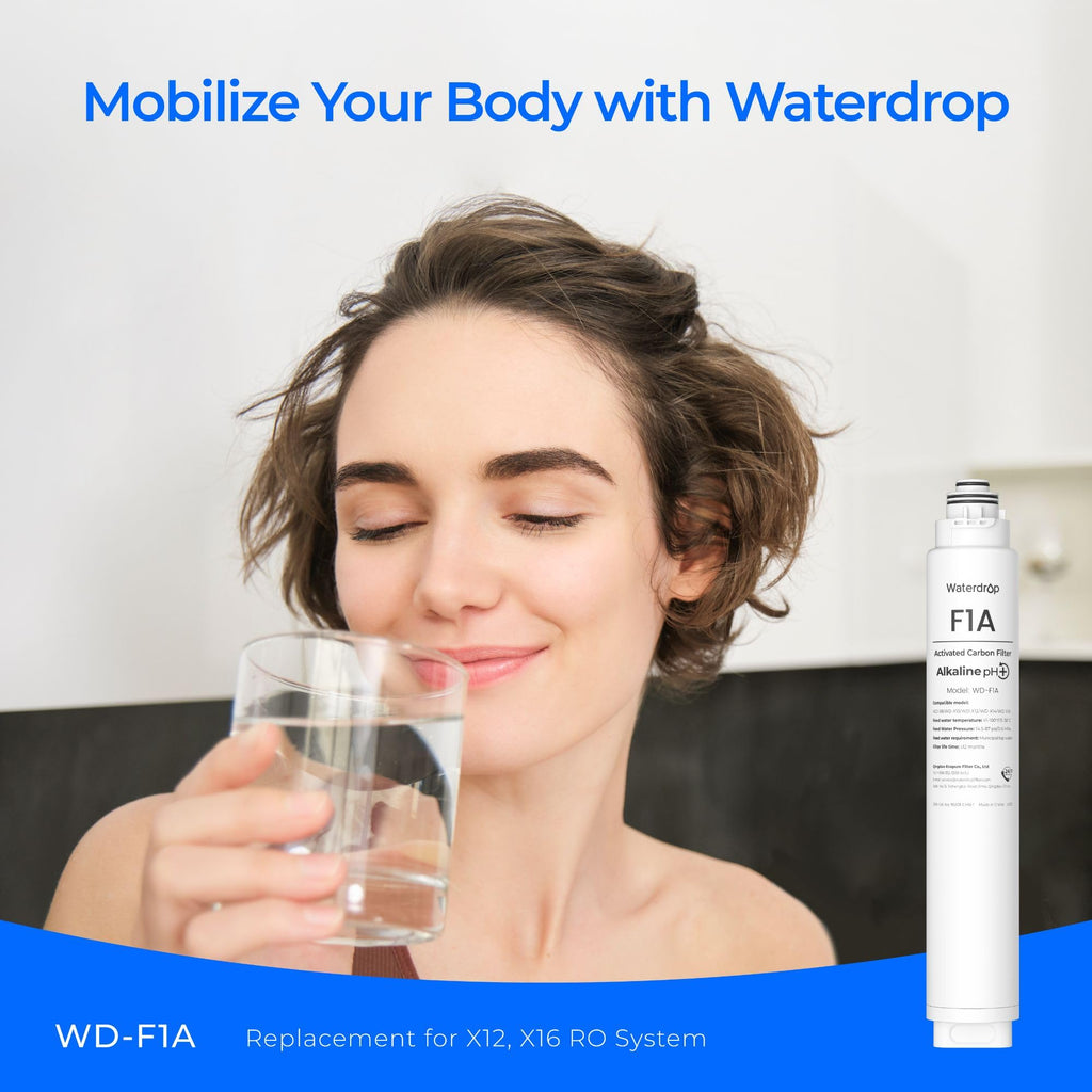 Waterdrop F1A Alkaline Mineral Filter, Replacement for X8-WAN & X12 & X12-WAB & X12-PRO & X16 & X16-BAS Tankless Reverse Osmosis System, Minerals Added, 12-month Lifetime