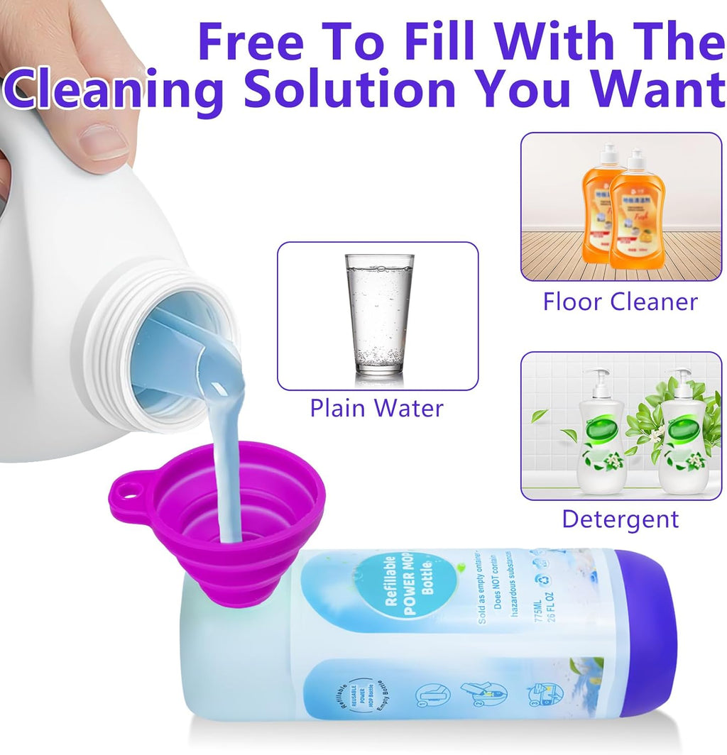 Skiennix Refillable Power Mop Bottle - Leak-Proof HDPE Container for Swiffer PowerMop | 775ML / 26 FL OZ