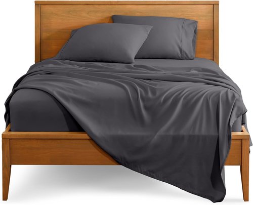 Bare Home Queen Sheet Set - Ultra-Soft 1800 Microfiber Bedding - Deep Pockets - 4 Piece Set | Forged Iron Grey