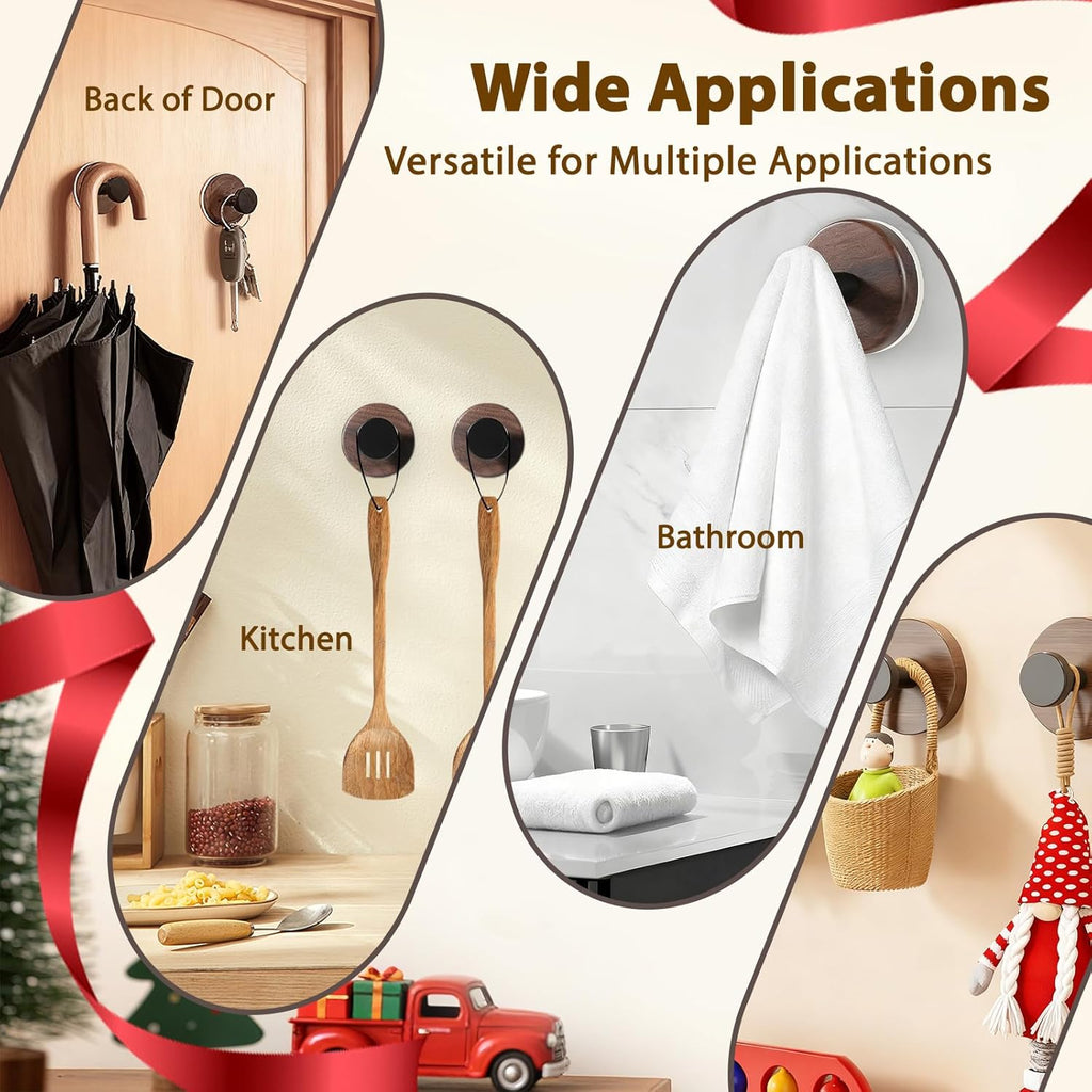 Skiennix 2-Pack Wreath Hanger - Heavy Duty Suction Cup Hook for Front Door | Versatile for All Holidays