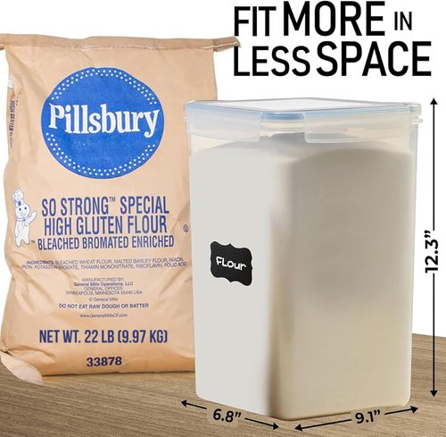 Flour Storage Container - Skiennix 2 PC Extra Large Airtight Food Storage | 8.5L BPA-Free for Kitchen & Pantry