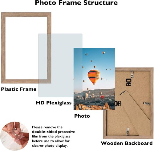 JCJMY 6x9 Picture Frame - Rustic Brown Wall Mounting for Horizontal or Vertical Display | Perfect for 6x9 Photos