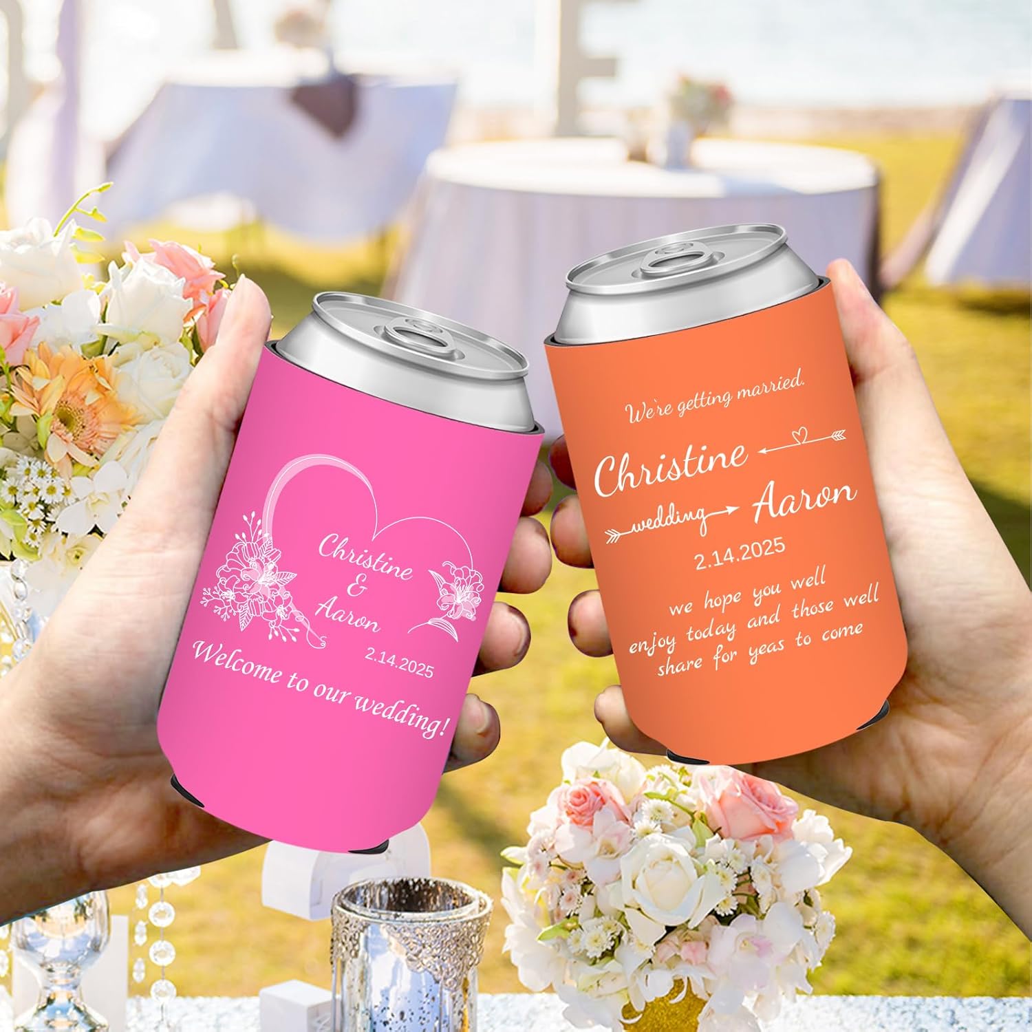 Skiennix Custom Can Cooler - Insulated Drink Holder for 12 oz Cans & Bottles | Perfect for Weddings & Parties