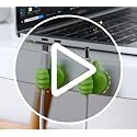 16Pcs AELITOK Silicone Thumb Wall Hooks - Adhesive Cable Organizer & Key Hanger