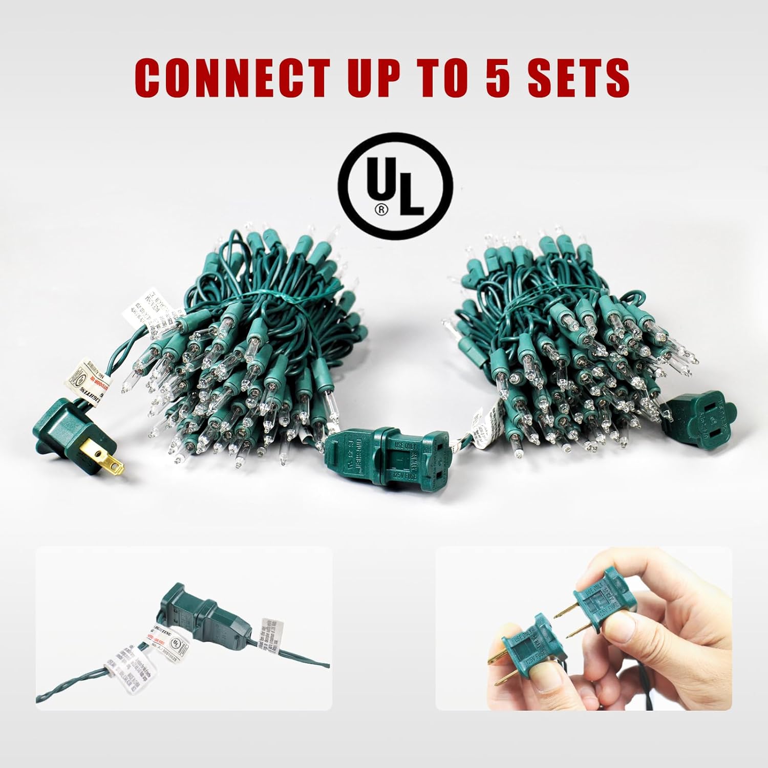 Regine Switzerland Christmas Tree Lights - 200 Count Warm White Incandescent with 53ft Green Wire | Waterproof & UL Listed for Outdoor Use