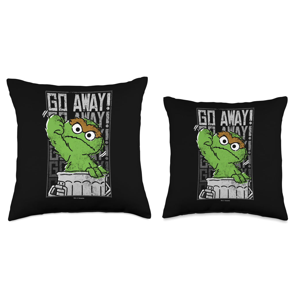 Sesame Street Oscar the Grouch Go Away Throw Pillow