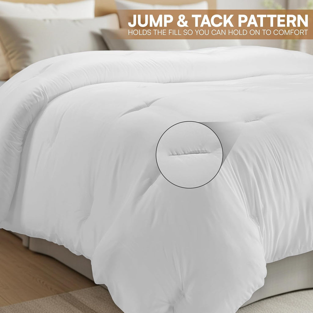 Utopia Bedding Queen Comforter - All Season Down Alternative Duvet Insert | Machine Washable 88 x 88 Inches (White)