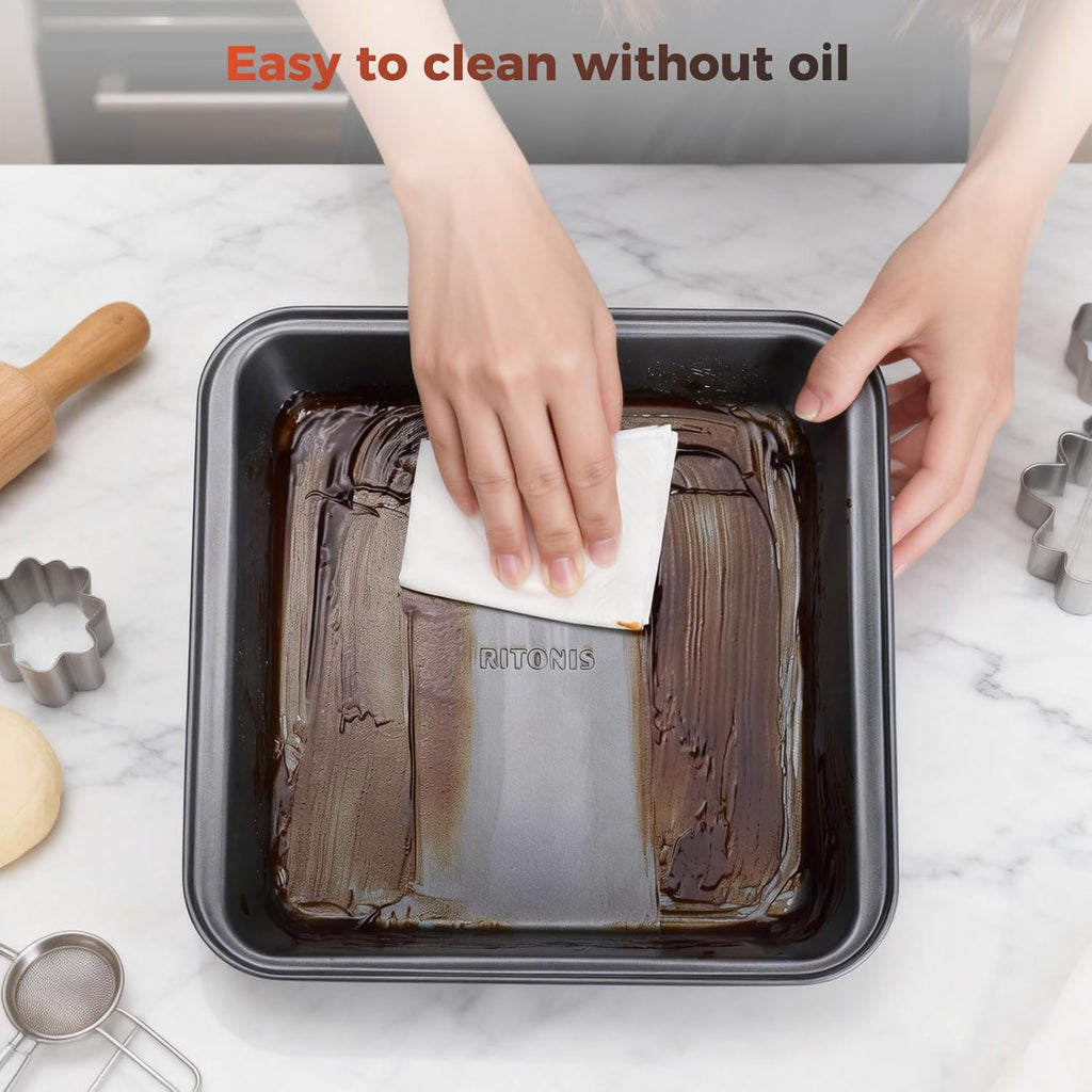Skiennix 3-Piece Baking Pan Set - Nonstick, Stackable & Non-Toxic Oven Bakeware | Includes Cookie Sheet, Muffin Pan & Loaf Pan