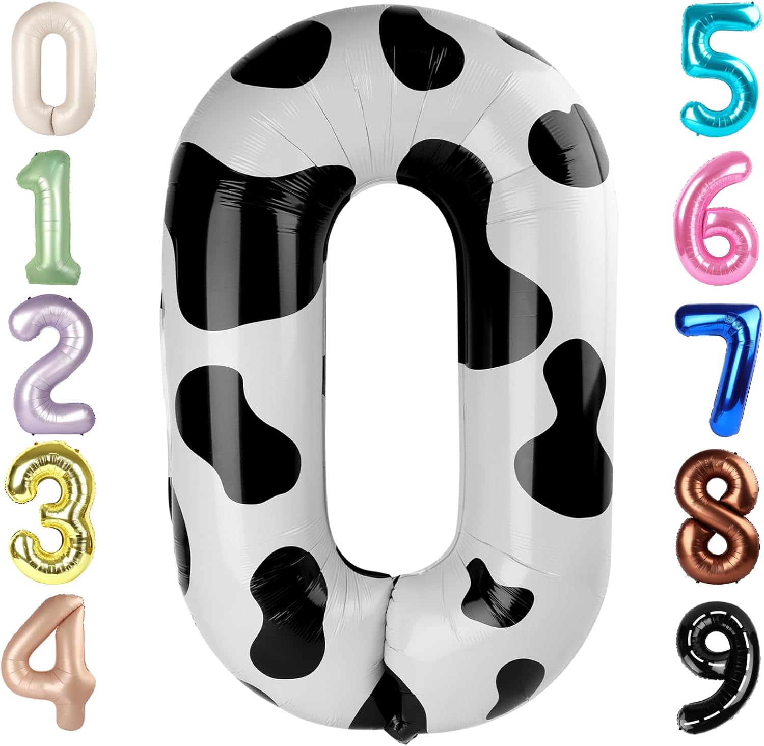 Number 0 Balloons 40 Inch | White & Black Birthday Decorations for All Milestone Events