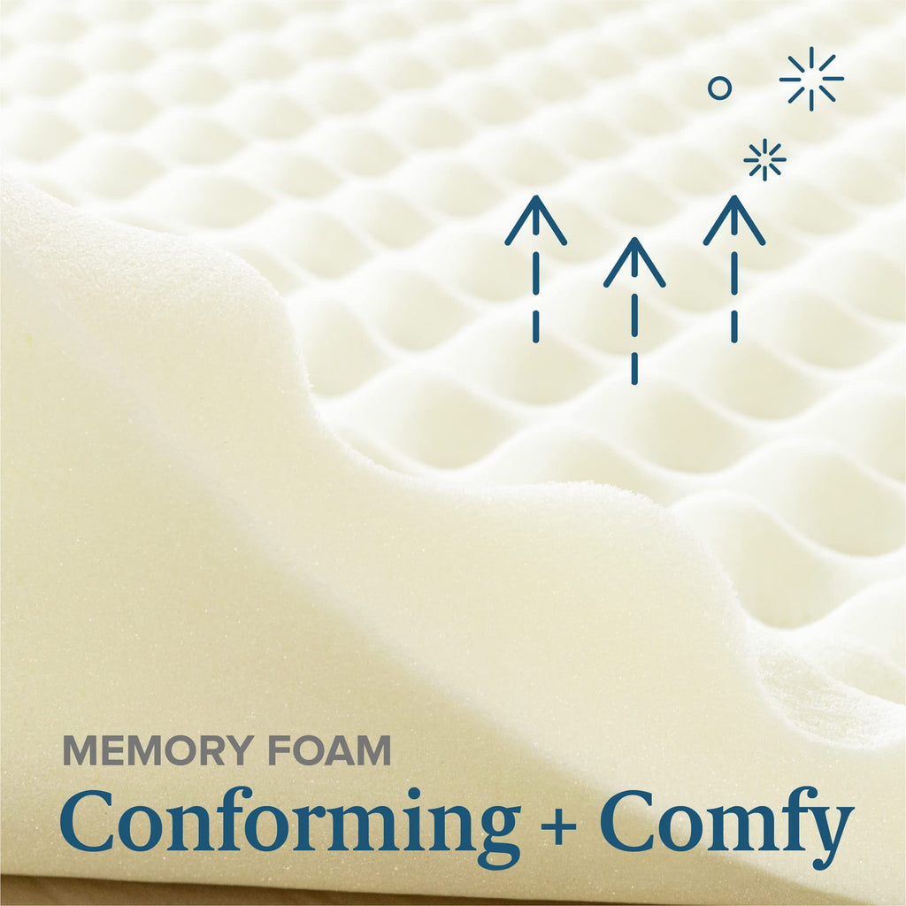 ZINUS 2 Inch Copper Cooling Memory Foam Mattress Topper with Airflow Design, Full