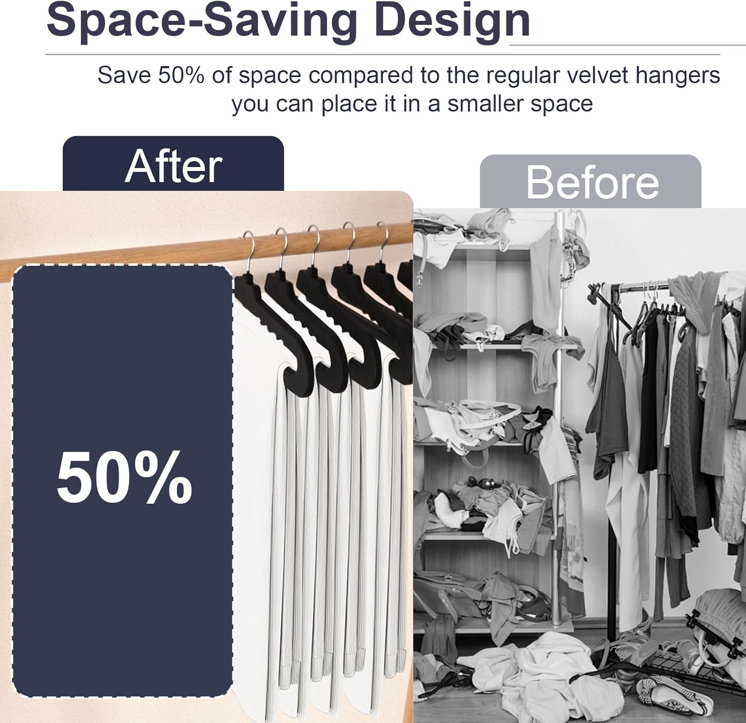 Velvet Pants Hangers - 16 Pack Non-Slip Black Hangers with 360° Swivel Hook | Space-Saving Design for Heavy Pants & Jeans