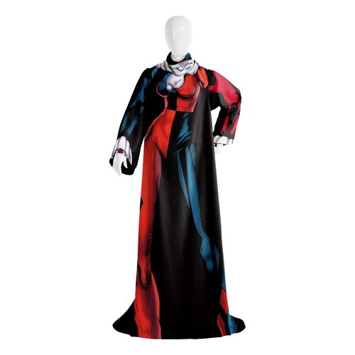 Northwest The Company Comfy Throw Blanket with Sleeves, Adult-48 x 71 Inches, Harley Quinn