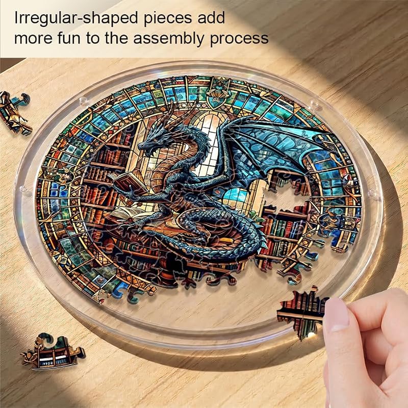 Library's Dragon Acrylic Suncatcher Puzzle - 7.4in DIY Window Hanging Gift