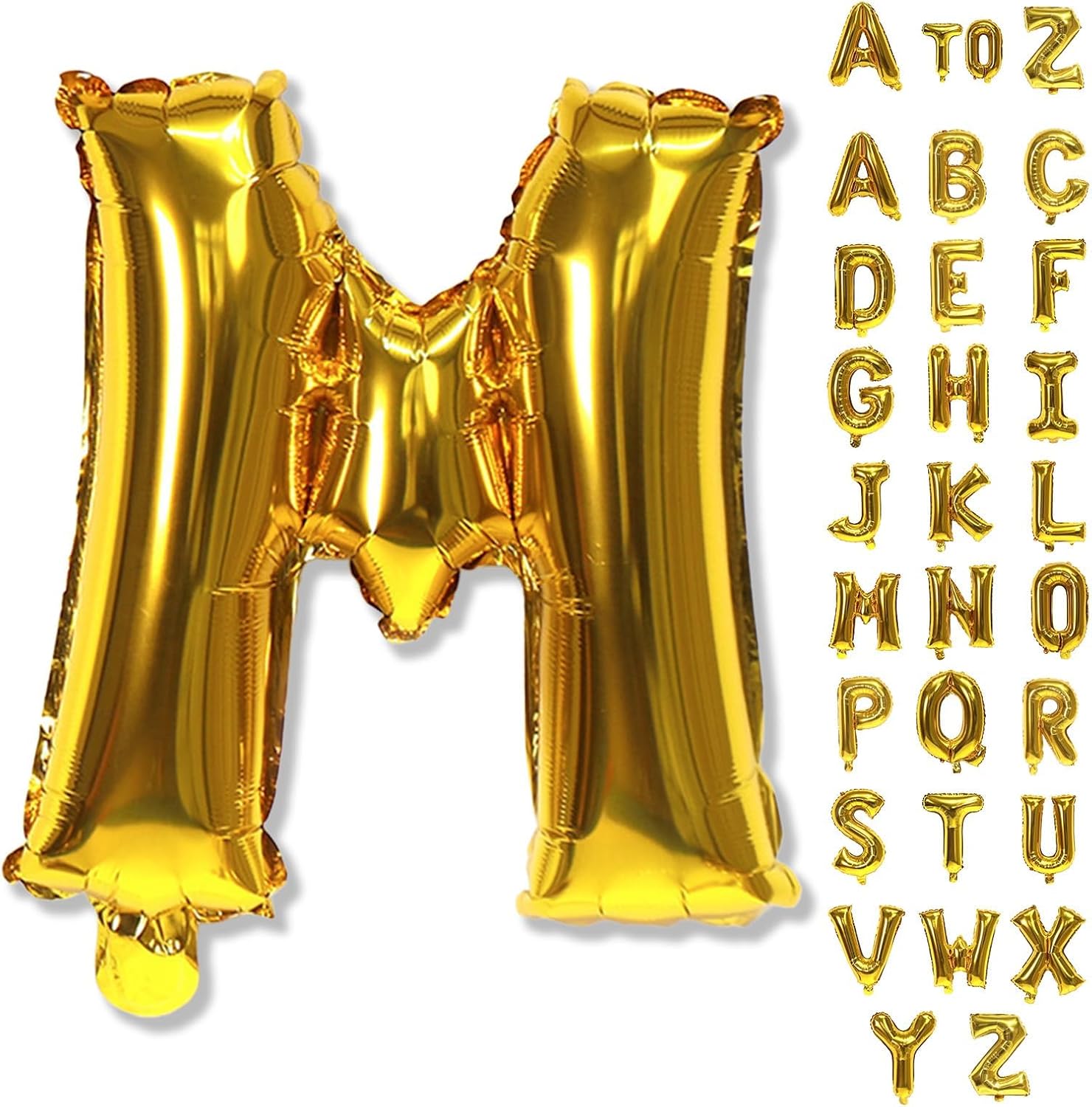 Skiennix 40-Inch Gold Helium Alphabet Balloons - Large Custom Letter Decor for Parties & Celebrations