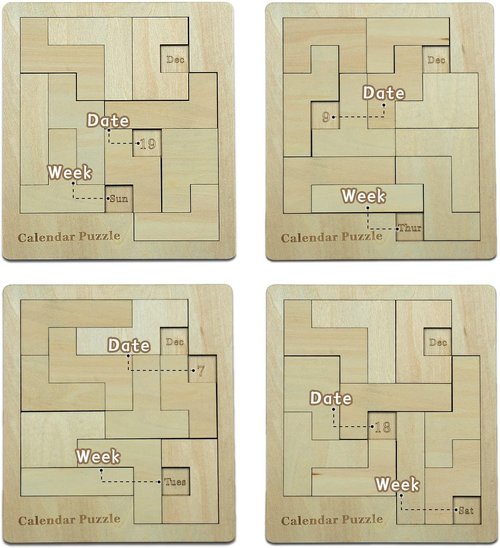 Calendar Puzzle - Engaging Daily Wooden Puzzle for 365 Days | 9.8 x 7.8 Inch Advent Calendar