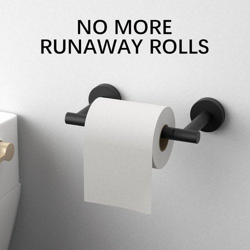 BWE Toilet Paper Holder - Wall-Mounted, Rust-Resistant SUS 304 Stainless Steel | Black Finish