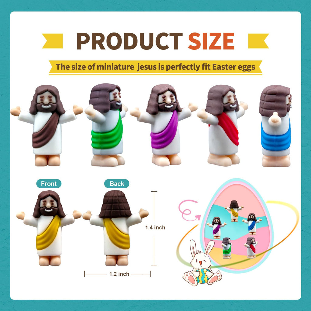Seprochoo Little Jesus Figures - Mini Jesus Figurines in Bulk for Easter (30, Multicolor)