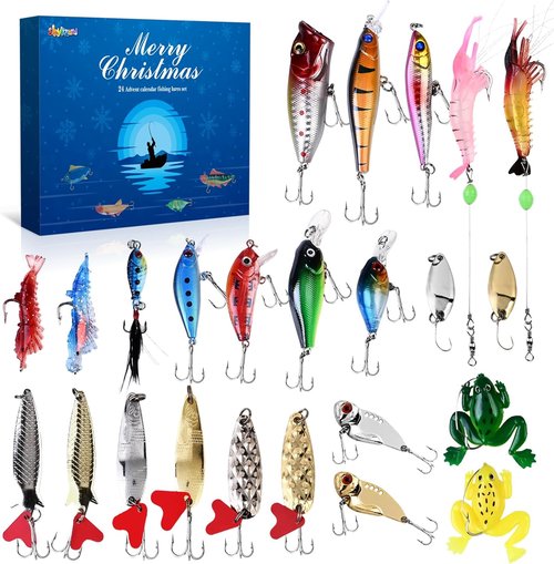 Fishing Advent Calendar 2025 - 24 Days of Lures | Perfect Gift for Men & Teen Boys