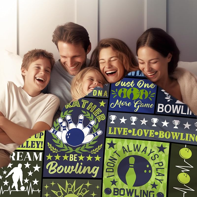 Bowling Blanket 60x50 Inch – Gift for Bowling Lovers Boys Girls Teens Men Women – TAPBASE Variation: Bowling+60"x50"