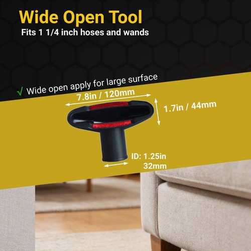 GIBTOOL Vacuum Attachments Accessories Cleaning Kit Brush Nozzle Crevice Tool for 1 1/4 inch & 1 3/8 inch Standard Hose 6pcs